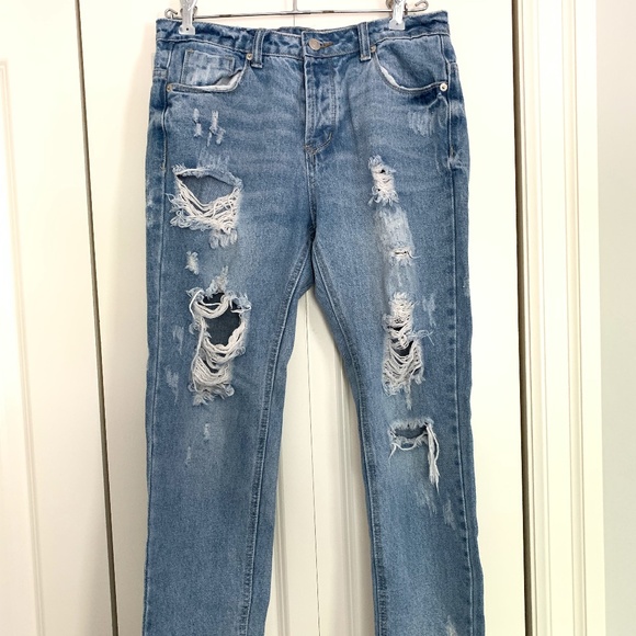 Ripped Straight Jeans - Picture 1 of 2